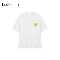bosie【安心品质】2025夏季新款重磅棉感便利贴圆领短袖T恤男情侣宽松