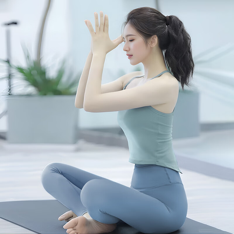 双秀瑜伽服吊带背心女高级感套装夏季薄款2025新款普拉提运动健身上衣   (100-110)