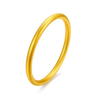 京越隆古法黄金素圈小细戒指足金三生三世男女款尾戒 13#古法戒指约0.9-1g