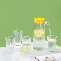 北牧星一壶四杯泡茶壶玻璃水具套装茶水分离功夫茶具一壶带水杯养生茶具 四只莲花杯