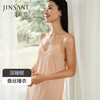 金三塔100%桑蚕丝晨袍女真丝针织柔软吊带裙/睡袍深睡眠蚕丝睡衣 赪霞色2742-吊带裙 L