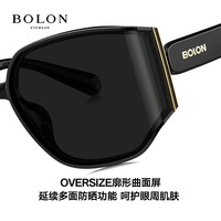 暴龙（BOLON）眼镜优雅修颜大框曲面屏太阳镜开车防紫外墨镜女潮 BX5006A91 A91-紫灰色(非偏光)