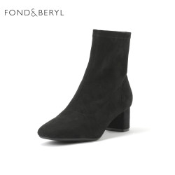 菲伯丽尔 FONDBERYL 女士粗跟短靴 FB24116043