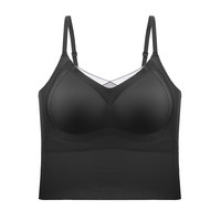 黛尔佳人 DAIERJIAREN2025新款吊带内衣女士防下垂自带胸垫灰色细肩带爆款背心内搭外穿