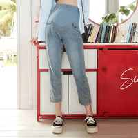 快乐屋 Happy House 孕妇牛仔裤春秋款九分裤外穿显瘦孕妇裤时尚裤子舒弹托腹裤