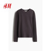  H&M 罗纹莫代尔混纺 女士T恤