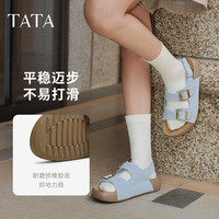 TATA他她厚底勃肯鞋女沙滩拖鞋女外穿凉鞋女2025夏季4QY03BT5 杏色（拖鞋款） 39