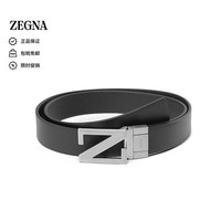 Ermenegildo Zegna 杰尼亚 男士Z字板扣可裁剪双面腰带  B027AZ NER 黑色 110cm 礼物