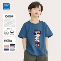 JEANSWEST CLUB儿童圆领纯棉短袖T恤夏款卡通图案印花透气吸汗防蚊裤 -t恤