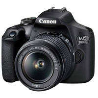 佳能 EOS 2000D 海外版 APS-C画幅 数码单反相机 黑色 EF-S 18-55mm F3.5 变焦镜头 单镜头套机