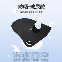 PEANOJEAN夏季玻尿酸全脸防晒面罩女UPF500+防紫外线7A抗菌冰丝口罩E392 深灰色 1个