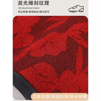 红色高级入户门地垫蛇年大门口进门耐脏免洗脚垫别墅豪宅高端地毯 灯笼纹灰色-新春平安-激光刺绣入户垫