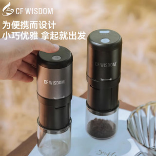 CF WISDOM 智摩 灵动03 电动咖啡磨豆机小型迷你便携式全钢芯专业研磨器 灰色