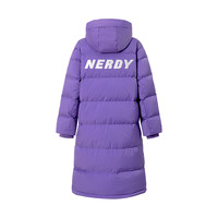 NERDY 紫色反光串标中长款羽绒服