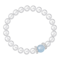 Lnieer赵露思同款净透白水晶海蓝宝手链女轻奢小众精致水晶手串闺蜜手饰 【8mm】16-17cm手围白水晶手串