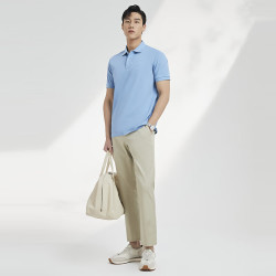 雅戈尔 凉感吸湿透气 男士短袖POLO衫  浅蓝 2XL