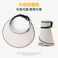 其他的 THE OTHER遮阳帽女夏季大帽檐骑车防晒空顶帽防晒帽网红同款夏天户外太阳帽 【升级可卷】奶白色