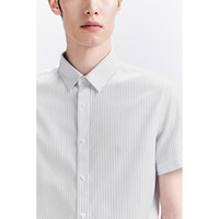 【免烫衬衫】太平鸟男装 休闲衬衫2024夏季斯文衬衫内搭衬衣 蓝色 备用(修身) 2XL