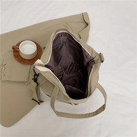 简约女包撞色拼接帆布包大容量单肩包休闲通勤手提托特包大包