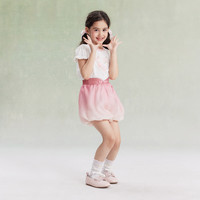 笛莎童装女童裤子夏季大童女孩儿童优雅亲肤国风花苞短裤