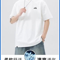 战地吉普 AFS JEEP JEEP吉普纯棉男士短袖白色t恤新款宽松夏季美式打底衣服半袖男装