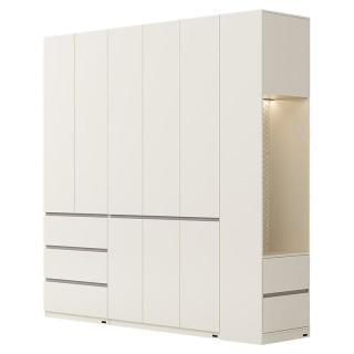 全友 家居2025成品衣柜卧室家用分段式衣橱洞洞板边柜