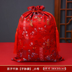 奥言 结婚陪嫁子孙袋百子图子孙兴旺代代相传新娘嫁妆装子孙桶手拿袋