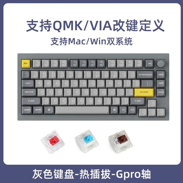 Keychron 渴创 Q1 机械键盘 客制化键盘 有线单模键盘 Mac办公键盘  gasket结构 QMK/VIA开原改键
