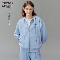 Teenie Weenie小熊女装卫衣2025春季新款休闲通勤简约舒适连帽外套