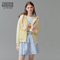 Teenie Weenie小熊女装卫衣2025春季休闲通勤简约舒适连帽外套 黄色 160/S