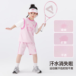 左西女童运动套装夏季儿童吸湿速干夏装2025洋气短袖两件套