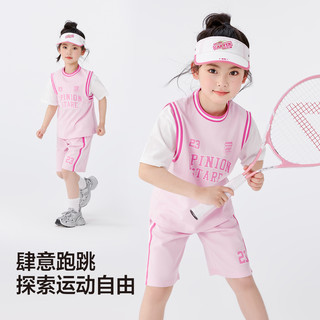 左西女童运动套装夏季儿童吸湿速干夏装2025洋气短袖两件套