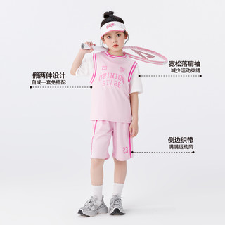 左西女童运动套装夏季儿童吸湿速干夏装2025洋气短袖两件套