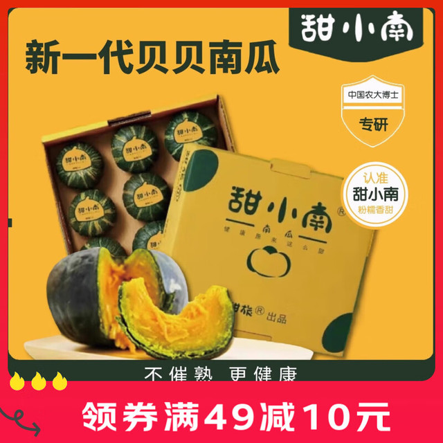 甜小南 云南贝贝南瓜板栗味小南瓜贝贝婴儿辅食香甜 尝鲜装（2-3个）净重 1斤