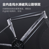 菲利普自行车全内走线水滴破风公路车成人男女城市竞速赛车变速单车 弯把-粉色 700C 27速升级版