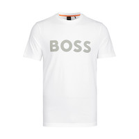 Hugo Boss男款圆领Logo印花短袖T恤青春时尚日常百搭 3XL 白色