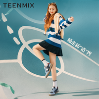 天美意透气厚底复古阿甘德训鞋女鞋子休闲运动星星板鞋 粉色（网面款） 35