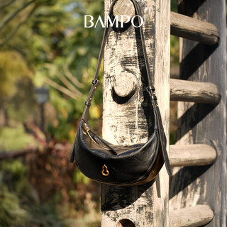 bampo/半坡饰族 半坡挽月包 头层牛皮 茯苓白112 中号 女士手提包