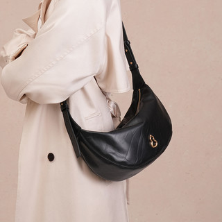 bampo/半坡饰族 半坡挽月包 头层牛皮 茯苓白112 中号 女士手提包