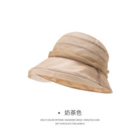 凡饰 FANCET 桑蚕丝帽子女春夏季真丝渔夫帽太阳帽洋气妈妈防晒帽遮阳帽