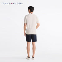TOMMY HIFIGER【纯色肌理感】25夏季男纯棉通勤POO衬衫领短袖针织衫04331 YBI (推荐:150-165斤)