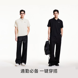 杰克琼斯男装25年春夏polo衫翻海鸥领肌理泡泡布短袖T恤男士商务 190/108A/XXL A01古瓷色