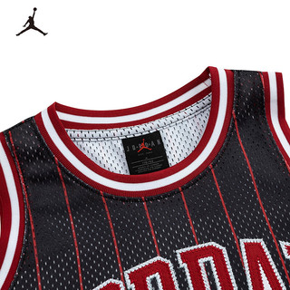NIKE JORDAN 耐克AJ童装男童23号篮球服背心夏季竖条纹儿童运 正黑色 150 /72 【身高140-152cm】