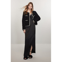 欧时力OCHIRLY 缎面小黑裙吊带连衣裙女露背透气礼服气质春夏季 黑色 XL