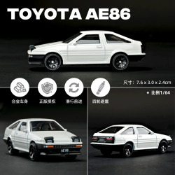 KIV 1:64彩珀CCA 车模 丰田AE86 白色(翻灯可手动开闭)