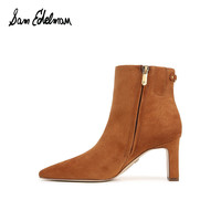 SAM EDELMAN2024秋冬时尚尖头方跟短靴轻奢时装女鞋 SAIGE 焦糖色 38 /美码7.5M