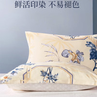 富安娜 FUANNA 枕套纯棉升级抗菌枕头套 家用74*48CM 2只装