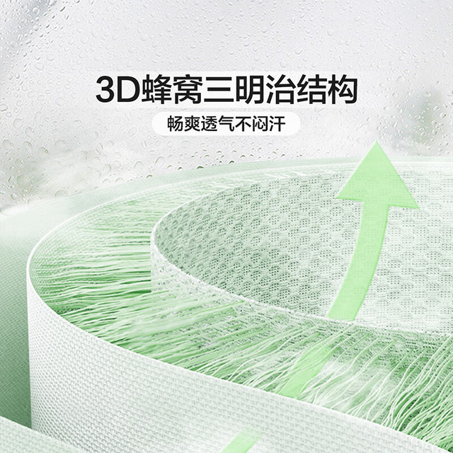 富安娜 凉席1000D冰丝席可水洗双人夏天席子1.8x2米JDear京东 薄荷席3.0