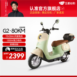 五星钻豹 72V20AH天能电池1200W电动摩托车 G2
