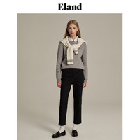 ELAND衣恋休闲裤女美拉德小脚裤版型合身细腿微锥形裤子 深藏青色(03)D/NAVY S